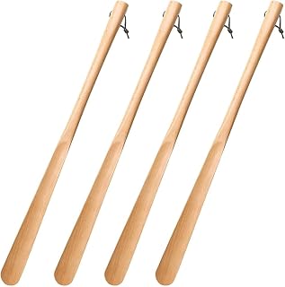 Long Handled Wooden Shoe Horns for Seniors and Pregnant Women - Effortless Shoe Wearing with Sturdy Classic Design