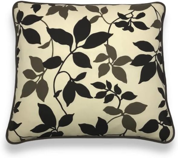 Dolce Beige Botanical Pattern L-angel Zabuton Cover, Made in Japan (21.7 x 23.2 inches (55 x 59 cm), Meisenbu