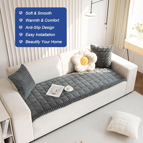 GKXLH Dicke Sofa überzug Waschbar - Neu Weiches Kord Universal Couch überzug 2 3 4 Sitzer, Anti-Rutsch Sofabezug, Gemütlich Sofa Cover Sofa bezug Sofaüberwürfe Möbelschoner für Wohnzimmer (70x150cm)