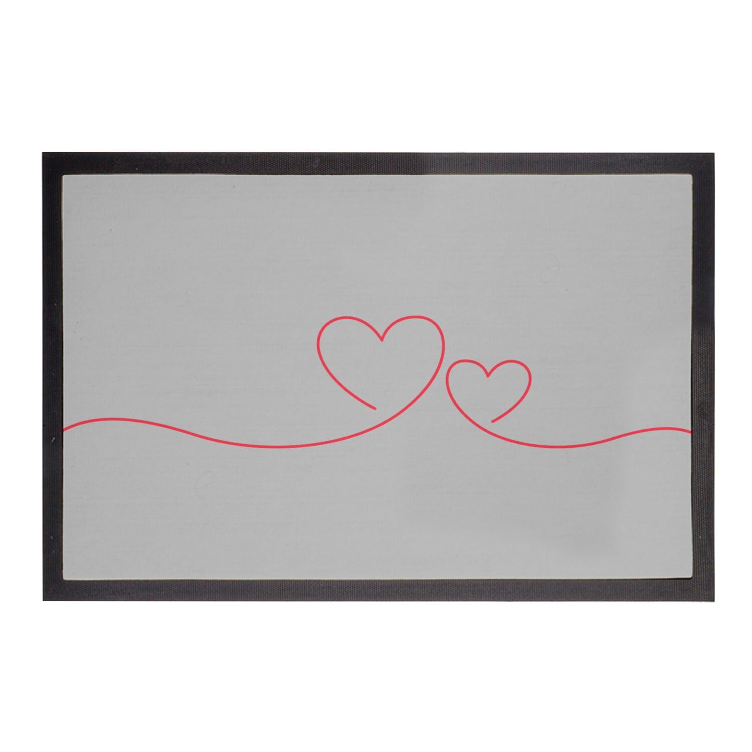 Paillasson gris amour mignon tapis d'entrée doux au motif coeur épuré 60x40cm