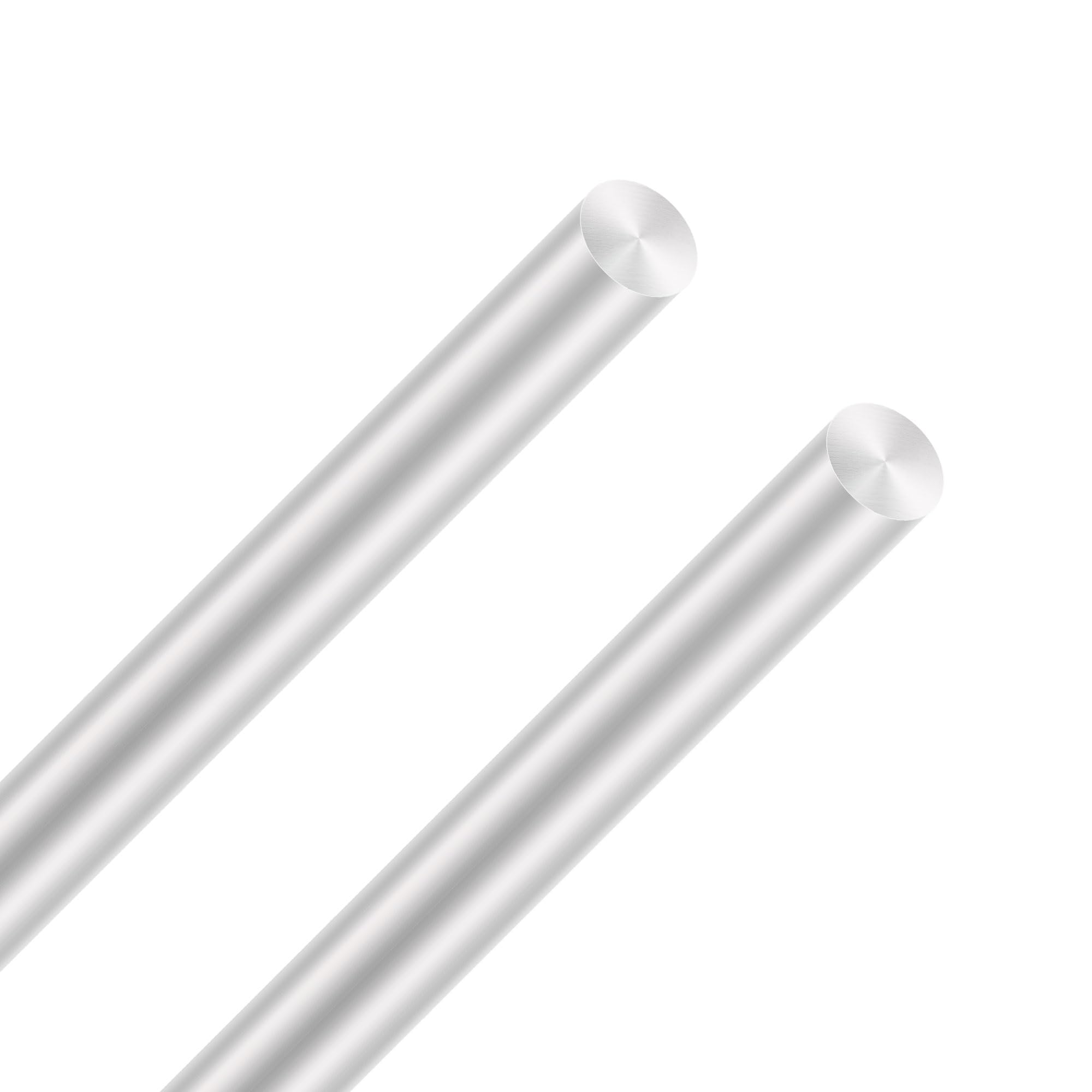 LAVMHAB 6063 Aluminum Round Rods 12mm x 300mm, Solid Shaft Rods Bar for DIY Crafts Models (2pcs)