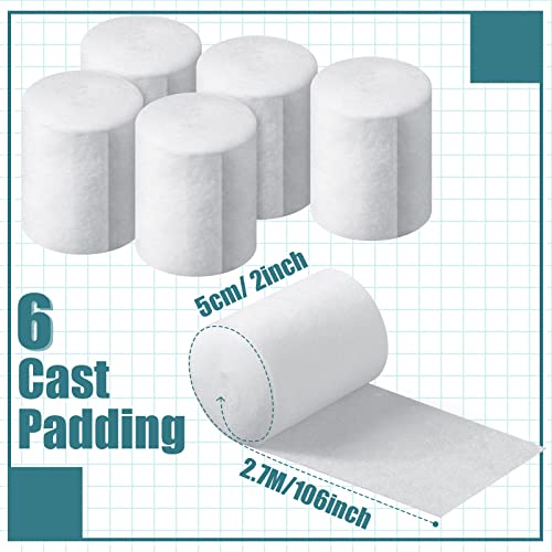 6 Rolls Cast Padding Soft Individual Pack Padding Use With Plaster Cloth Gauze Bandage For Halloween Wrap Bandage Art Projects, Body Casts, Mask Making, Hobby Craft (2 Inch X 8.8 Ft) #TOP2
