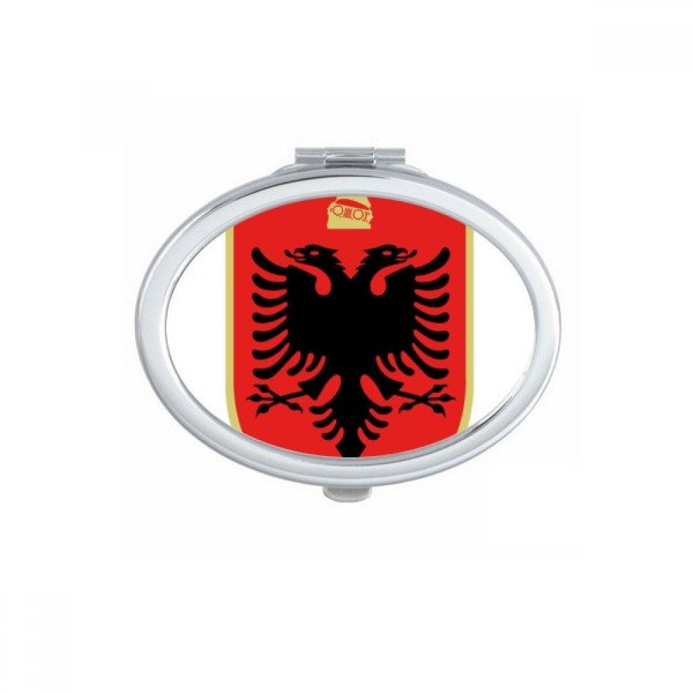 Miroir de maquillage compact de poche Albanie Tirana ovale mignon et multicolore