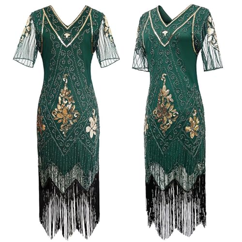 Robe a frange retro a paillettes pour soiree et scene
