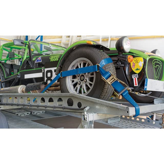 Draper 60970 2250 KG Ratcheting Vehicle Tie Down Straps, Blue - Image 3