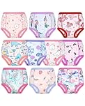 MOEMOE BABY Potty Training Pants Girls Cotton Training Underwear Absorbent Toilet Training Pants for Toddler,Pink Bow,10 pack,3 Years