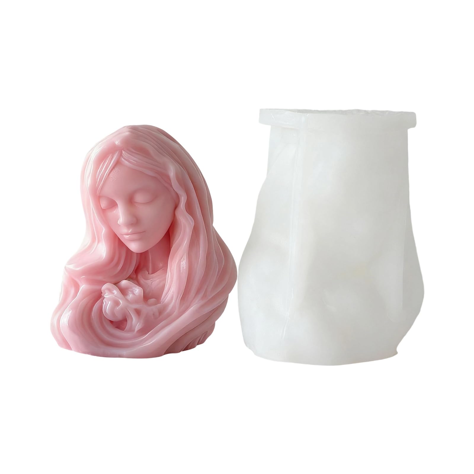 Xjdzineq Safe Silicone Face for Handcraft Plasters Cement Art Projects Home Decoration Face Sculpture