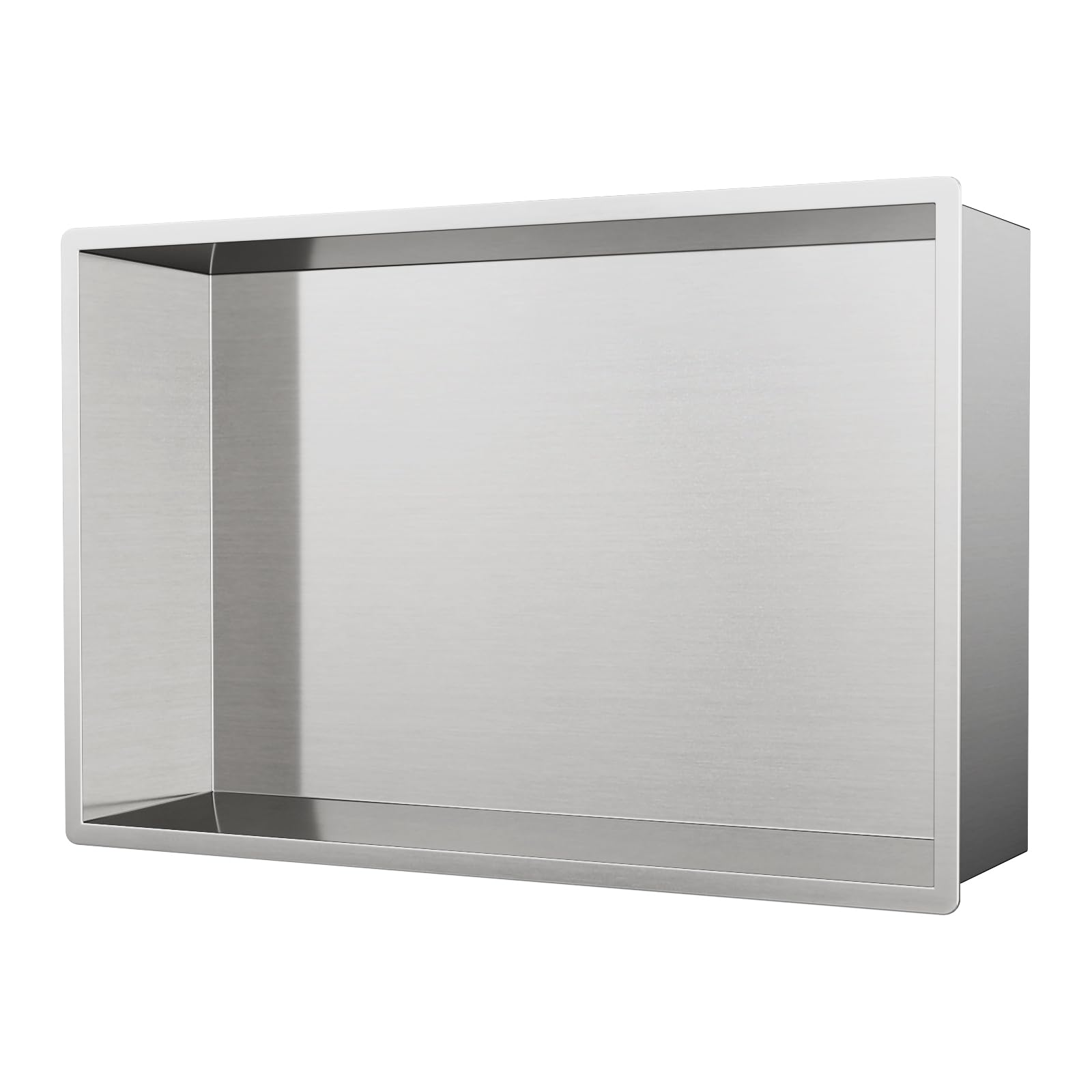 Nicchia doccia in acciaio inox 304, 25 x 40 x 10 cm, senza piastrelle, mensola da incasso per ambienti umidi, doppio bagno da incasso, nicchia per doccia essenziale, finitura spazzolata