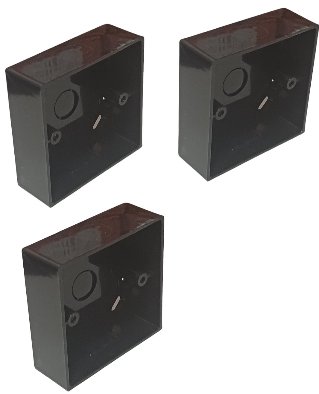 Black Electrical Surface Pattress Box (1 GANG 3 PACK)