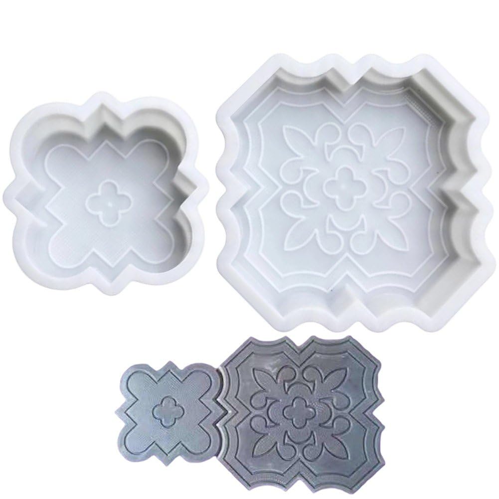 Hrippy 2pcs Concrete Brick Molds Cement Furniture Brick Mold Diy Casting Wall Decorative Block Moulds for Floor Tile