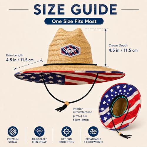 Image of Palmyth Straw Hat for Men & Women Sun Hats, Beach Hat, Fishing Hat Wide Brim UPF 50+ Sun Protection