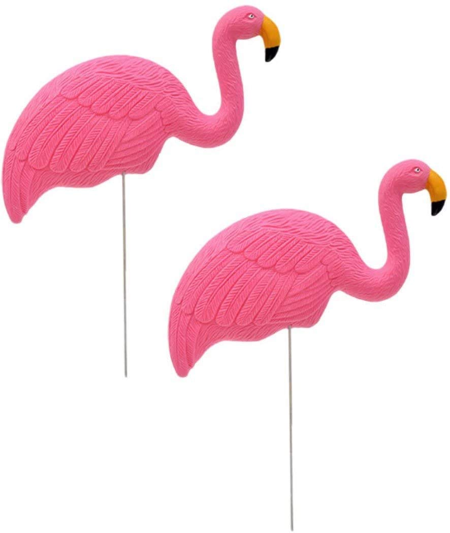 World Products Pink Flamingo Lawn Ornament 12 Pack Flamboyance Flock You've Been Flocked