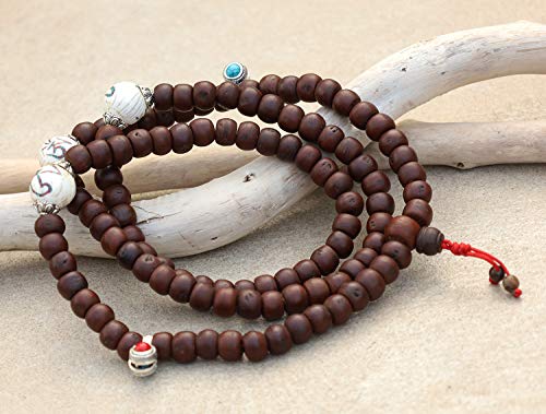 DharmaObjects Tibetan Meditation 108 Beads Genuine Old Bodhiseed Mala