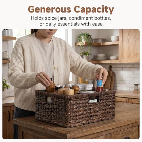 Image of StorageWorks Large Wicker Baskets, Water Hyacinth Woven Baskets, 1-Pack