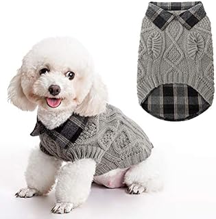 Dog Warm Winter Jumper Stylish Stitching Design Comfortable Winter Pet Knitsweater For XS - L size Dog