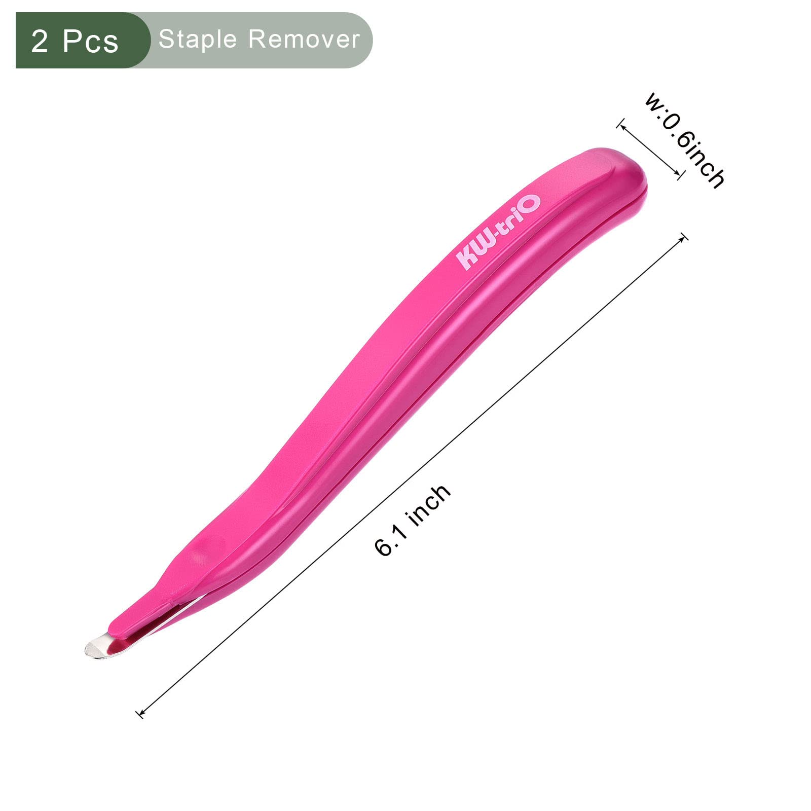 YOKIVE 2 Pcs Staple Remover, Office Magnetic Stapler Puller, Rose Red - Image 2