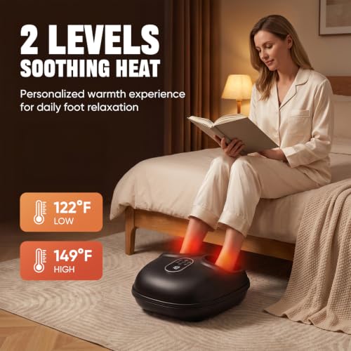 Masajeador eléctrico de pies KMFurnila SH-ZAM3484-BK-PS con calor y compresión de aire, negro miniatura 7