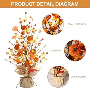 RoseCraft Fall Decor, 18 Inch Artificial Red Berry Maple Leaf Pumpkin Tree Tabletop Decorations, for Autumn Harvest Home Wedding Holiday Party Indoor Decor - Gifts. RoseCraft Fall Decor 18 Inch Artificial Red Berry Maple Leaf Pumpkin Tree Tabletop Decorations for Autumn Harvest Home Wedding Holiday Party Indoor Decor Gifts