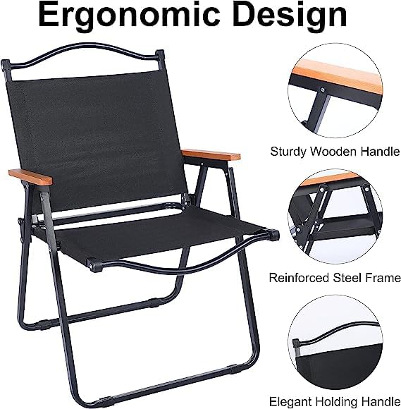 REDITEX Alloy Steel Portable Foldable Chair Outdoor Furniture Compact Chair Aluminum with Armrests for Travel Camping/Fishing Picnic/Ultralight Low Beach Concert Camping Folding Chair, Medium 2