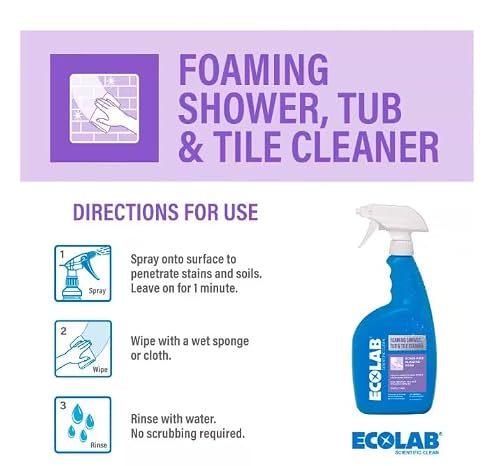 Ecolab Foaming Shower, Tub and Tile Cleaner (32 FLoz)