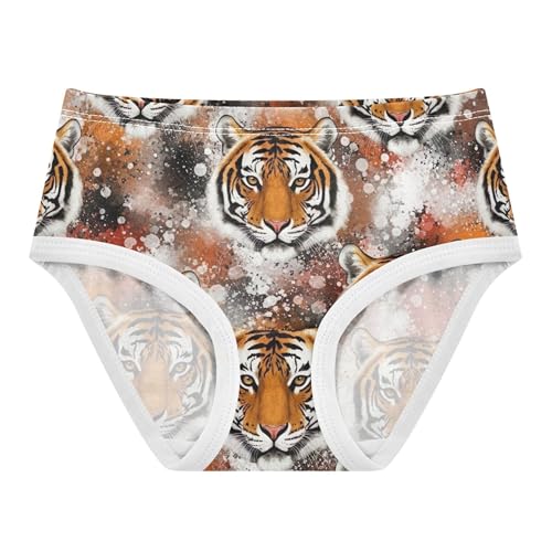 Cotton Toddler Girls Underwear Watercolor Tigers Winter Snow Little Girl Panties Print Briefs Girls Undies 2t