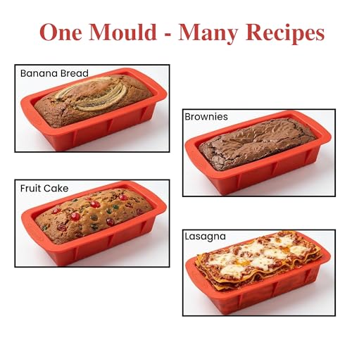 Image of Aditi Loaf Silicon Mould (8 Inches) | Food Grade Quality | Ideal for Baking Loaf | Reusable & Heat Resistant Mould | Soft & Durable | BPA Free & Non Toxic | for Bread, Brownies, Fruit Cake