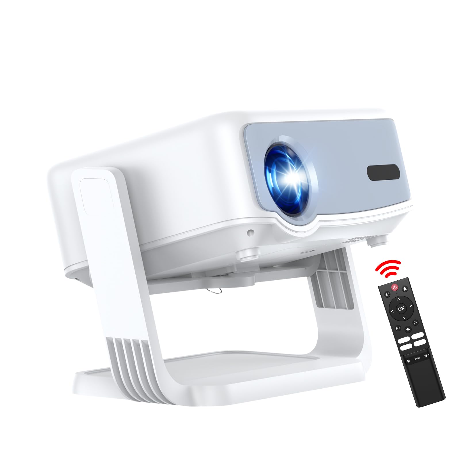 【Netflix Oficial】 Proyector Portatil 4K Mini Full HD 1080P Android 13 360° Rotación Enfoque Electrónico & Keystone Correction WiFi 2.4G/5G Bluetooth 5.2 Portátil para PC TV Sticks USB HDMI PS5