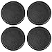 Prescott Plastics 2” (50.8mm) Outer Diameter Ribbed Plastic Hole Caps, Round Black Metal Tubing End Caps, Strong Furniture Leg Inserts, Impact & Weather Resistant, Made in The USA - 4 Pack