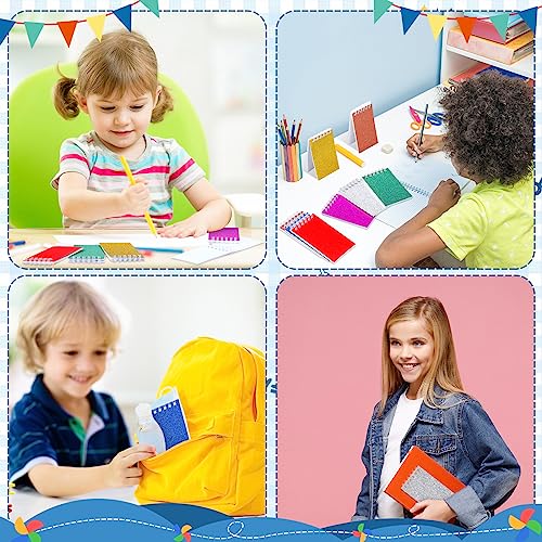 Image of Seajan 24 Pcs Glitter Mini Spiral Notepads for Kids Party Favors Small Prism Notebooks 3.9 x 2.4 Inch Colorful Flash Memo Pads for Girls and Boys Birthday Gift Classroom Rewards 20 Pages Each