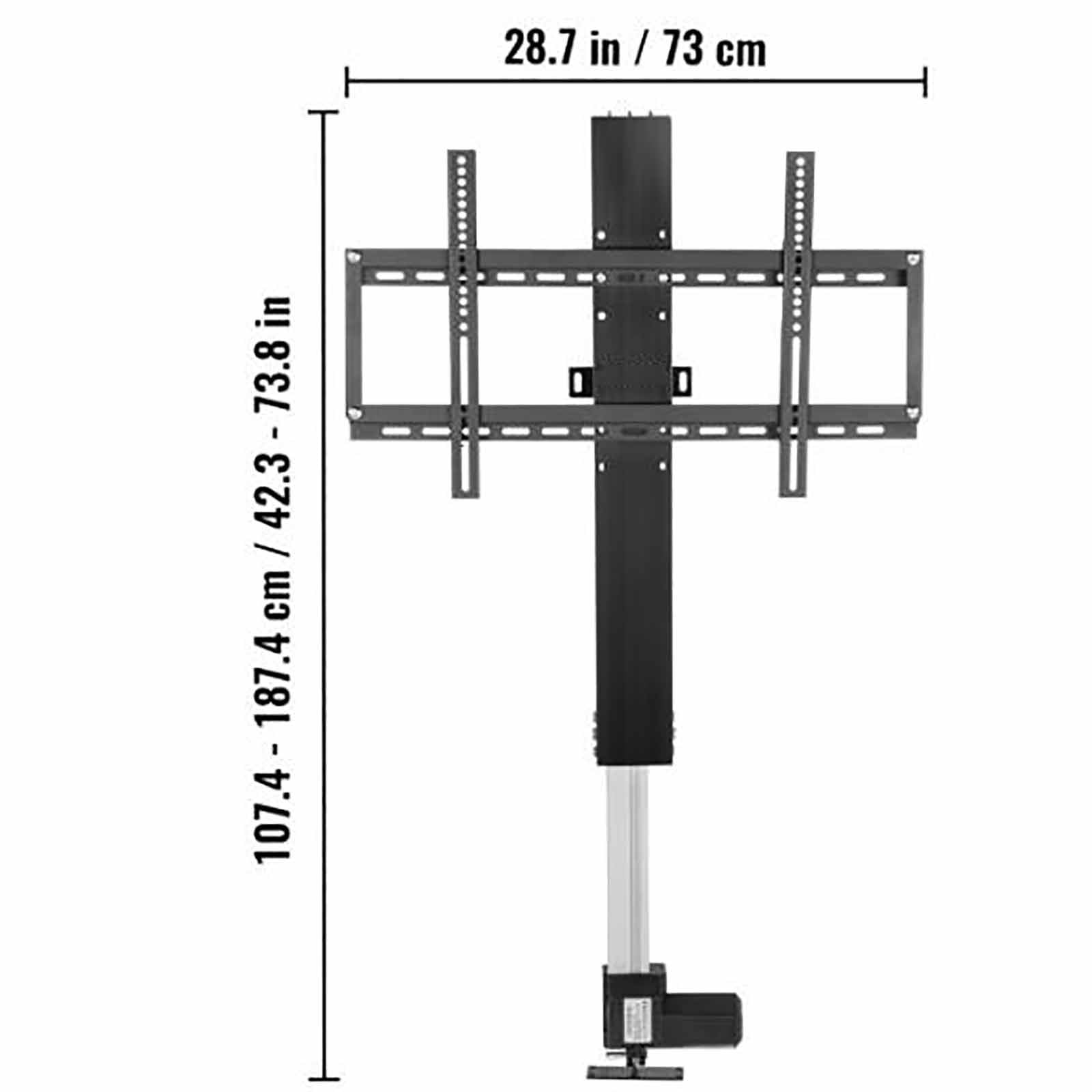 Soporte motorizado para TV - Soporte de Suelo para TV, Gancho de 3 Niveles, Ajuste de Altura de 107,4 a 187,4 cm, para televisores de 55 a 60 Pulgadas, con Mando a d