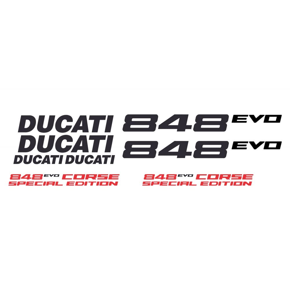 Kit Autocollants Ducati 848 Evo : Stickers pour Carénage Moto de Route