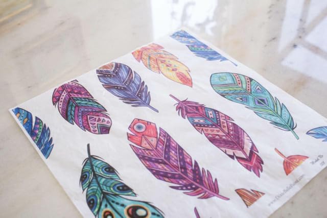 Dixie Belle Tissue Decoupage Paper | Feathers | Crafting Decoupage Paper for Wood, Plastic, Metal, Glass | Rice Design Transfer Paper for DIY