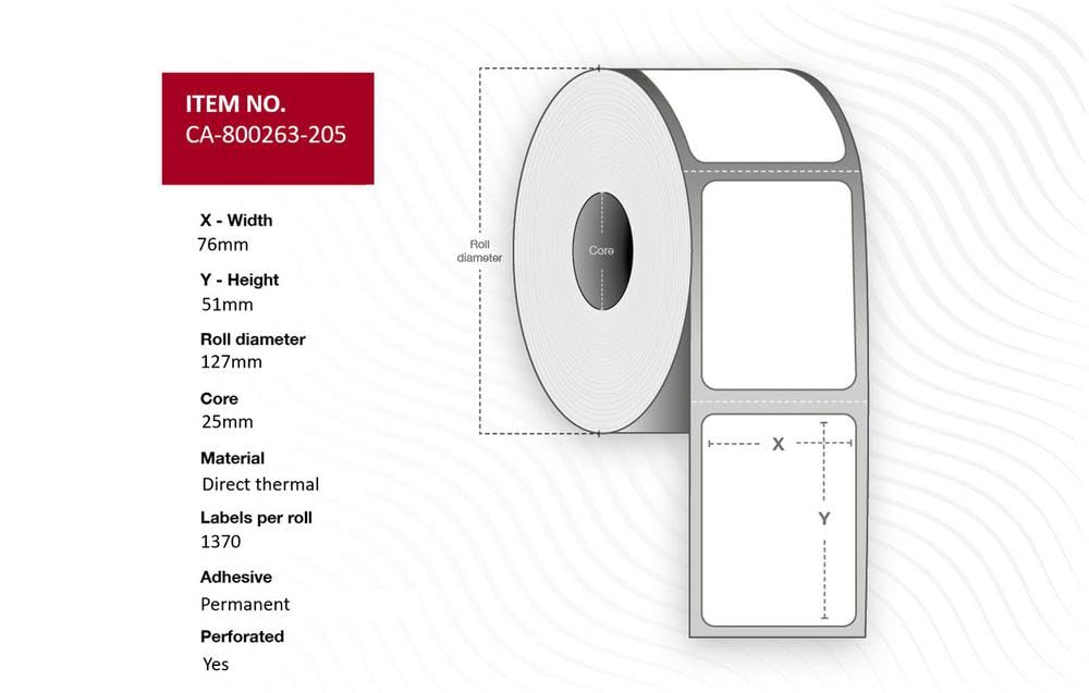 Capture Label 76 x 51 mm Core 25 mm Address Rolls, multicoloured