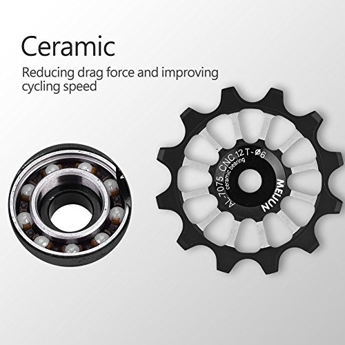 Rear Derailleur Pulley Aluminum Alloy Bearing Jockey Wheel Pulley Road Bike Bicycle Rear Derailleur Suitable For Use 4/5 / 6 Mm Guide Wheel Screws(Black) #TOP2