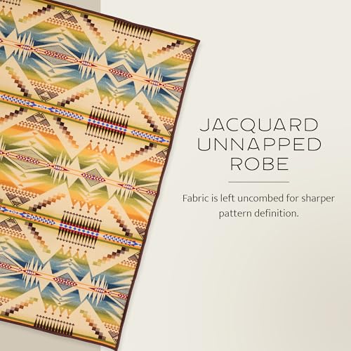 Image of Pendleton Jacquard Unnapped Twin Blanket, 64 x 80 in, Heirloom Virgin Wool