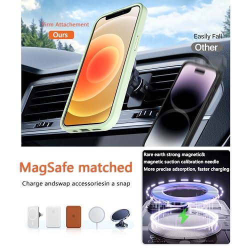 Image of Magnetic iPhone 12mini case,Compatible with Magsafe, Military-Grade Protection,Slim Translucent Matte Shockproof with Anti-Scratch Anti-Fingerprint Phone Cover (Matcha Green, iPhone 12mini)