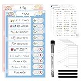 2 in 1 Namable Chore Chart for Kids, Dry Erase Morning/Bedtime Routine Chart for Kid for Refrigerator, Magnetic Visual Schedule for Kid Toddlers to Do List Checklist for Kids