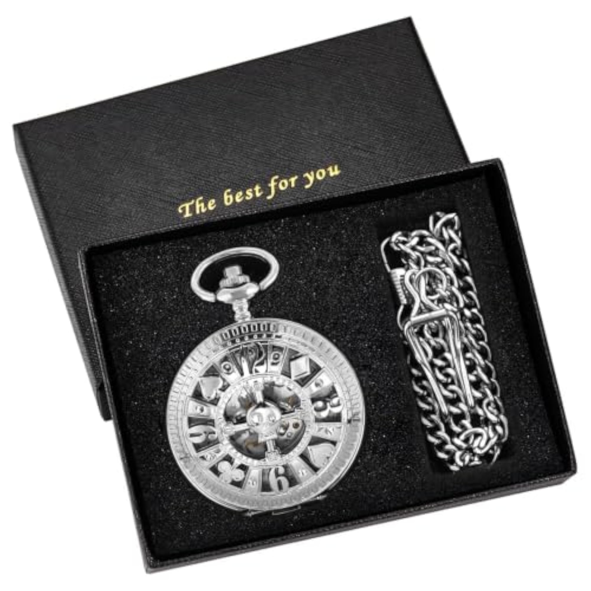 Men's Rudder Design Mechanical Pocket Watch with Chain