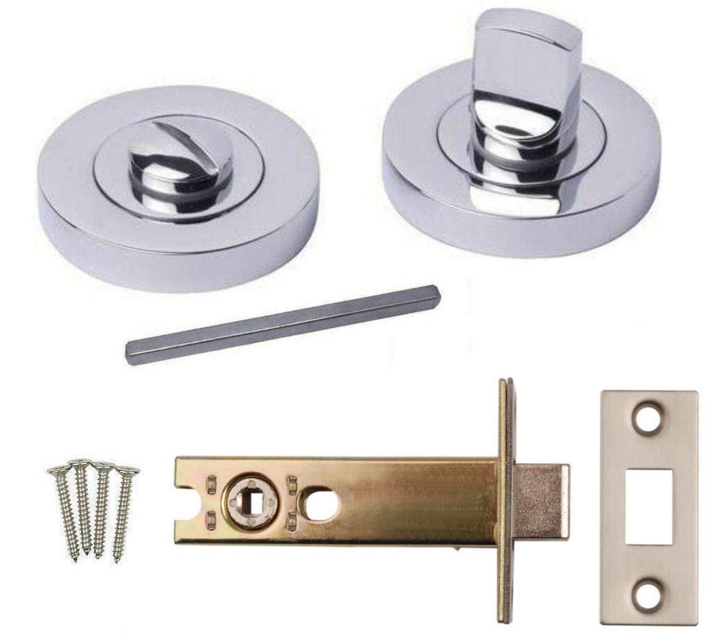 Discount Hardware Uk Polished Chrome Thumb & Turn With 64Mm Steel Tubular Bathroom Dead Bolt