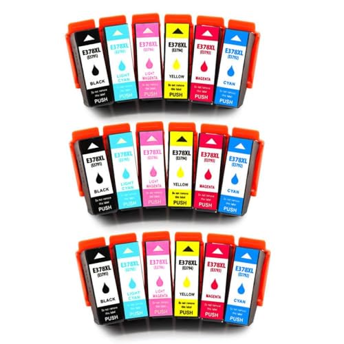 Cartouches T378XL 6 couleurs compatibles Expression Photo XP-8600 XP-8700 XP-8500 (Lot de 3 sets)
