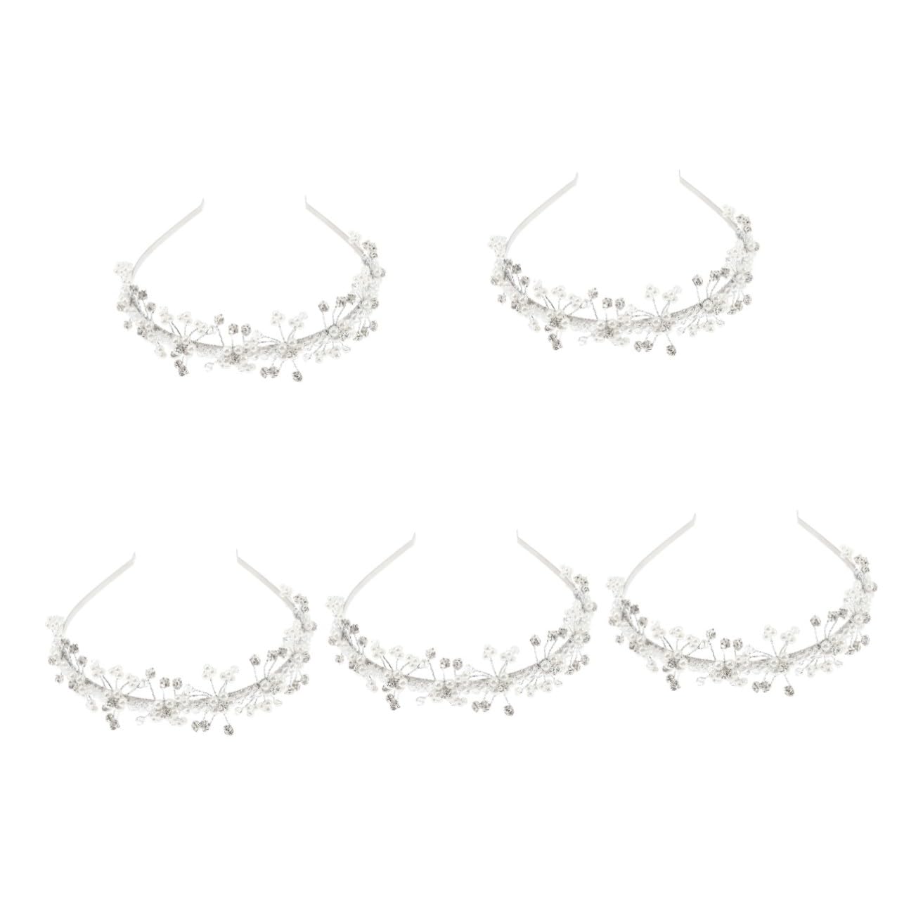 VICASKY 5 Pezzi Cerchietto per con e Fascia per Accessorio Sposa Versatile e per Feste e Matrimoni