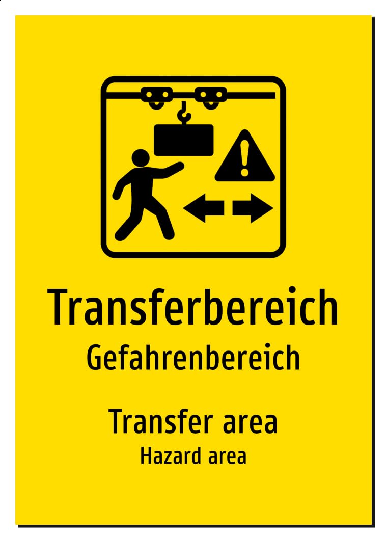 64575-DEEN-S-08 | Transferbereich Gefahrenbereich Schild | Deutsch