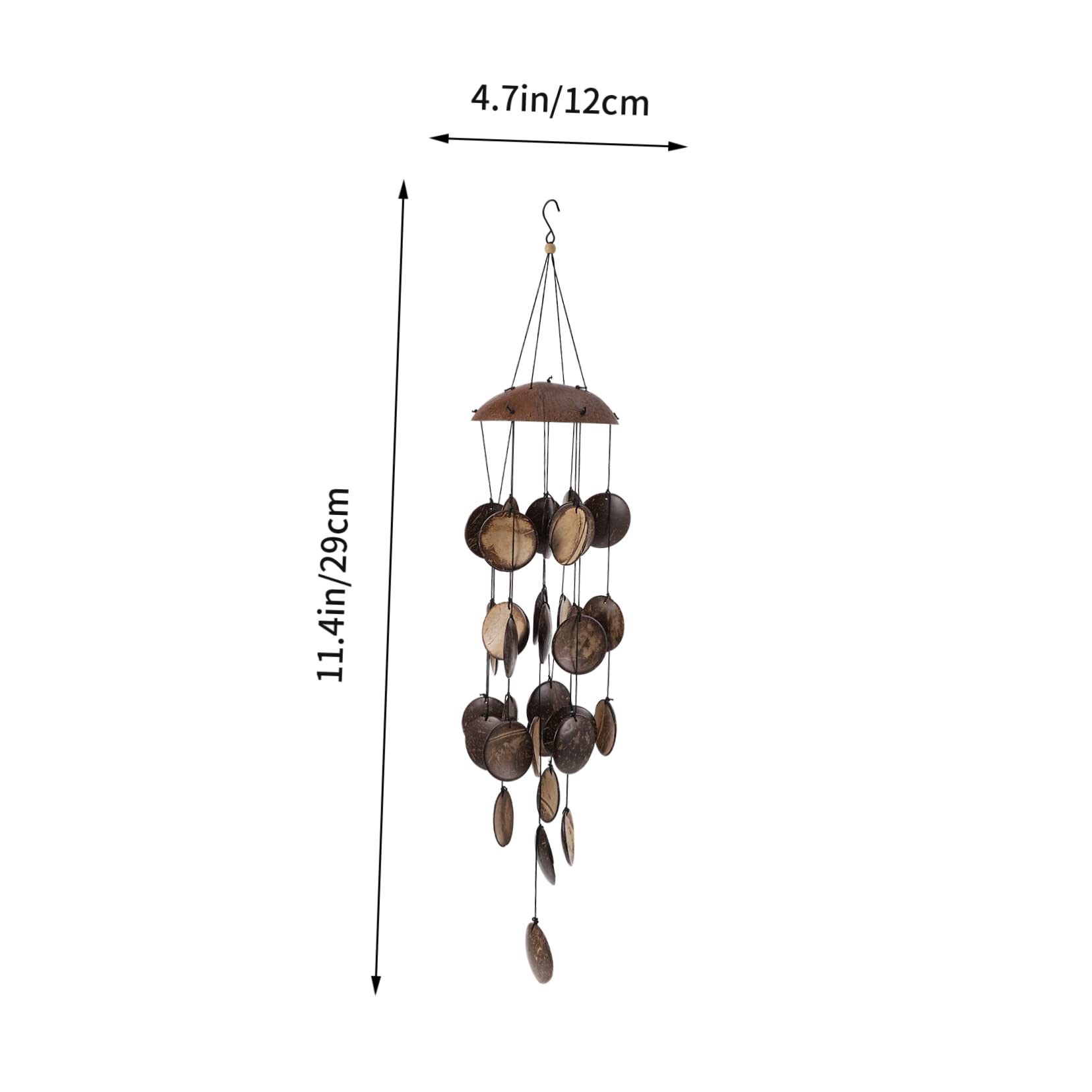 Gatuida Campanelli Eolici in Guscio di Cocco Marrone per Decorazioni da Giardino Esterno, Design Creativo e Rilassante per Arredamento Casa e Giardino