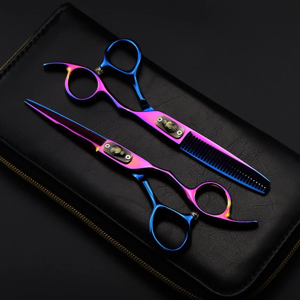 Forbici per Tagliare i Capelli, Forbici Professionali Si in Acciaio 440c da 6 Pollici, Forbici per Capelli Wolf Cut, Forbici per sfoltire i Capelli, Forbici da Barbiere, Forbici da parruc
