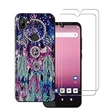 Tznzxm [2-Pack] for Orbic Fun Tempered Glass Screen Protector,Orbic Fun Phone Case,Dreamcatcher Pain