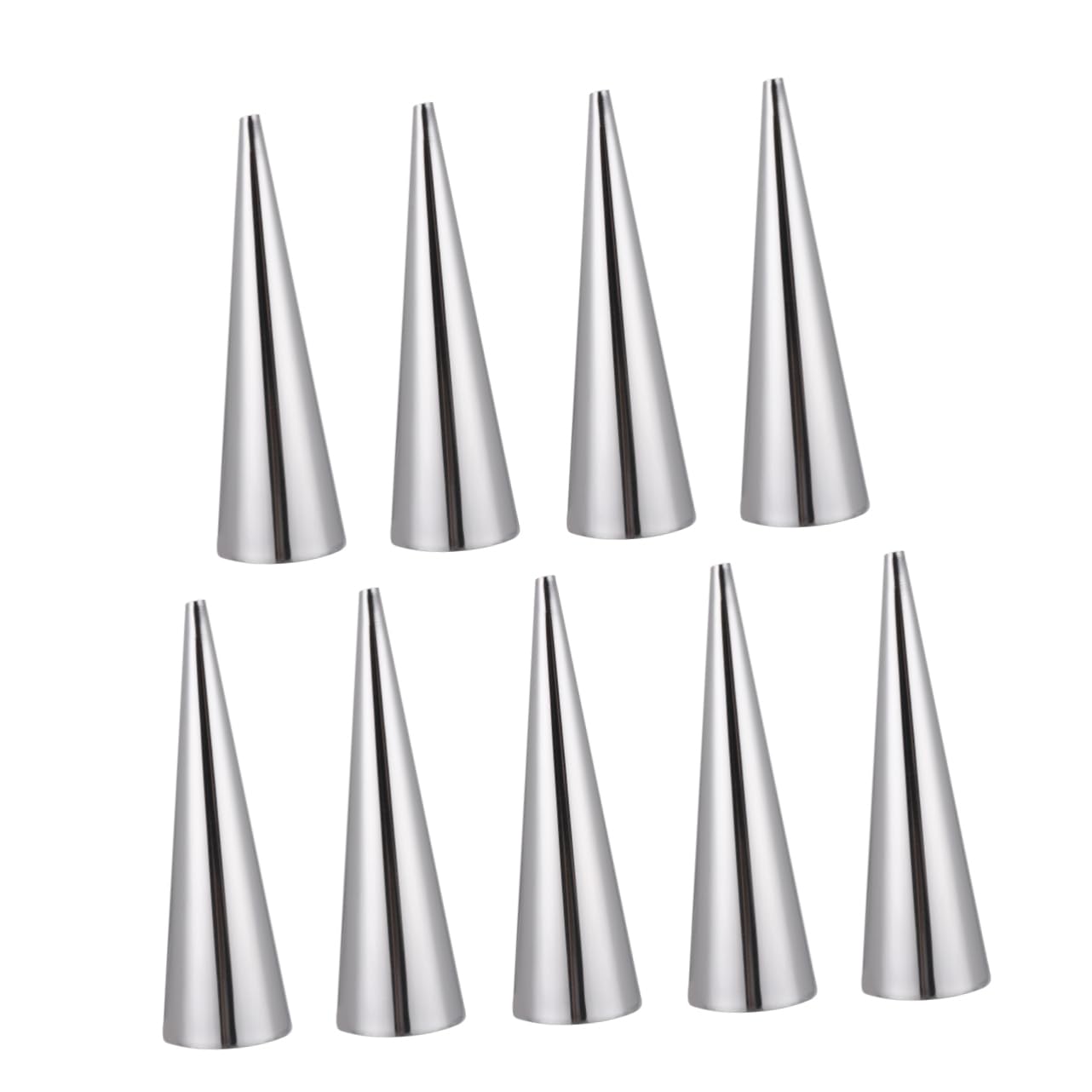 VINTORKY 9pcs Conical Shaped Croissant Stainless Steel Bread Baking for Home Bakery Easy to Baking Supplies
