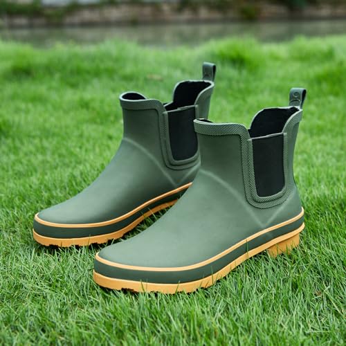 Image of SWIFTFROG Rain Boots for Women - Waterproof Ankle Garden Shoes Anti-Slipping Floral Printed Rainboots for Ladies Stylish Light Ankle Rain Shoes, Women's Rain Footwear