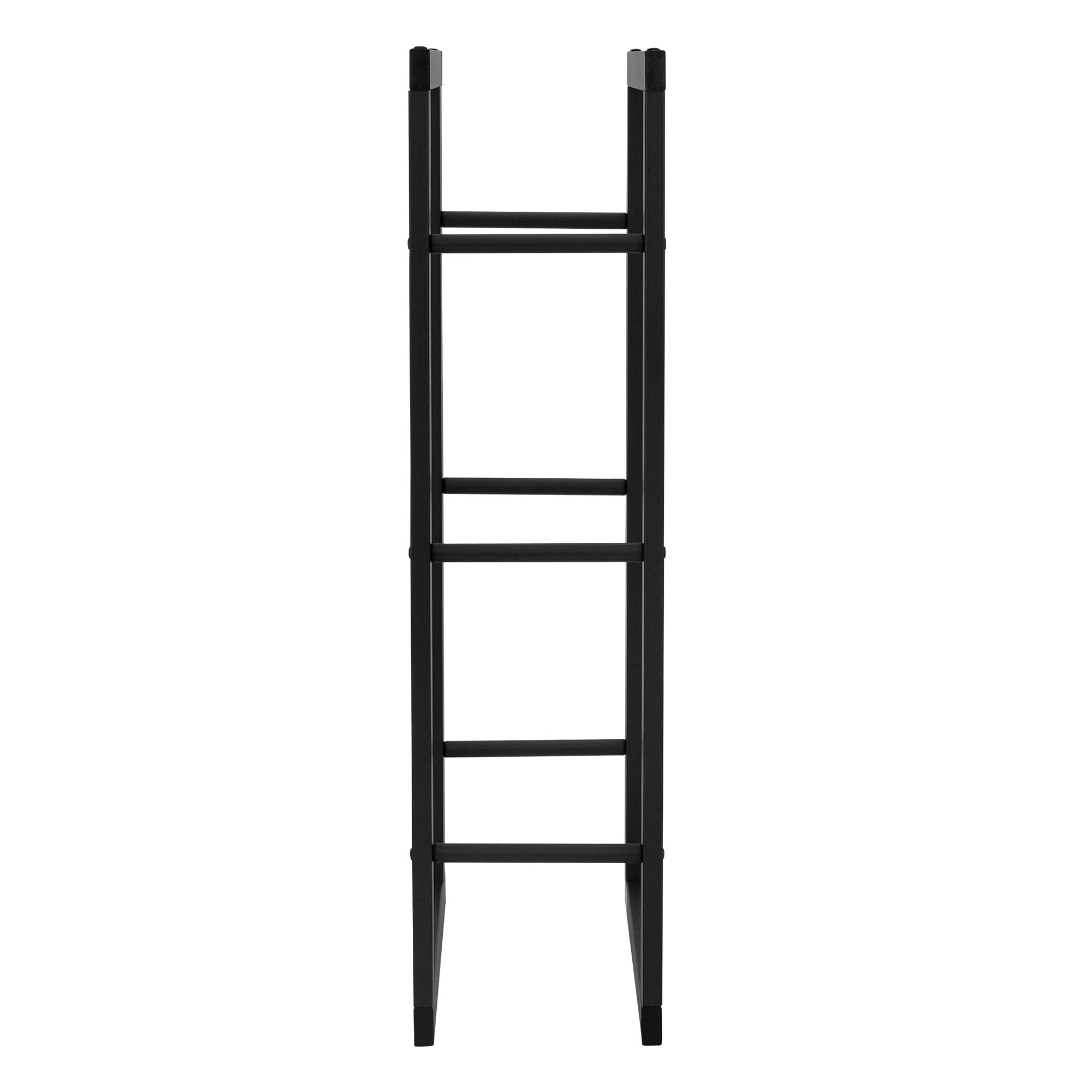 ML-Design Estanteria Metálica para Leña 100 x 100 x 25 cm Soporte Organizador de Madera para Interior o Exterior, Leñero Negro Moderno Junto a Chimenea/Fogata Estructura de Acero para Apilar Troncos