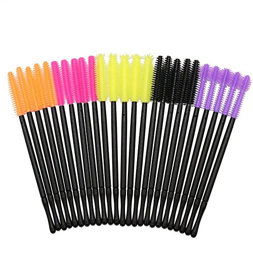 Coshine 100pcs 5 Estilos Desechables Pestañas de Silicona Maquillaje Pinceles Mascara Wands Aplicador Spoolers Maquillaje Herramienta