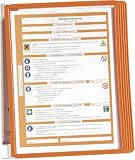 Durable 555109 Vario Wall 5, Leggio da Parete, 5 Pannelli, Formato A4, Cavalierini Rimovibili, Arancione